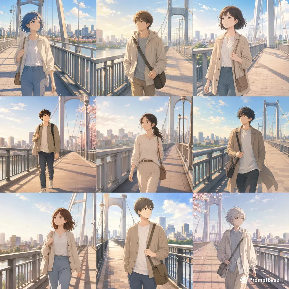 Soft Anime Bridge Walks