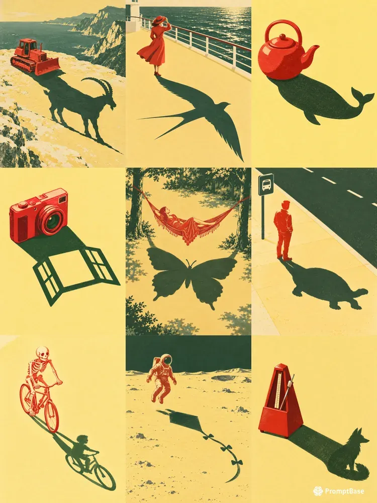Surreal Screenprint Shadow Art Prints