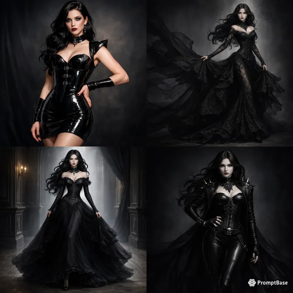 Stylized Gothic Fashion Girls