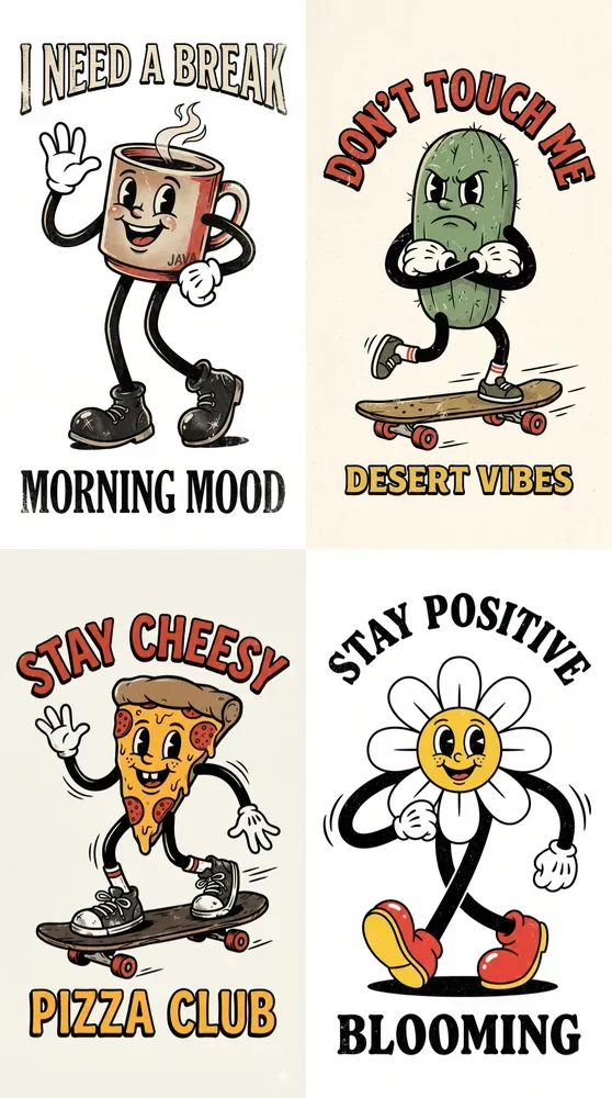 1930s Retro Rubber Hose Mascot Logos