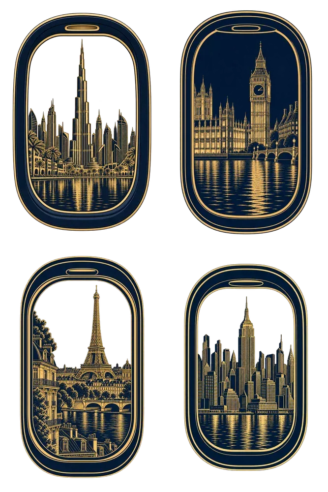 Luxury Airplane Window City Tshirt Desis