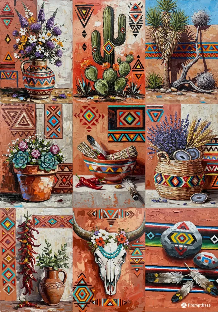Southwest Impasto Oil Nature Wall Art