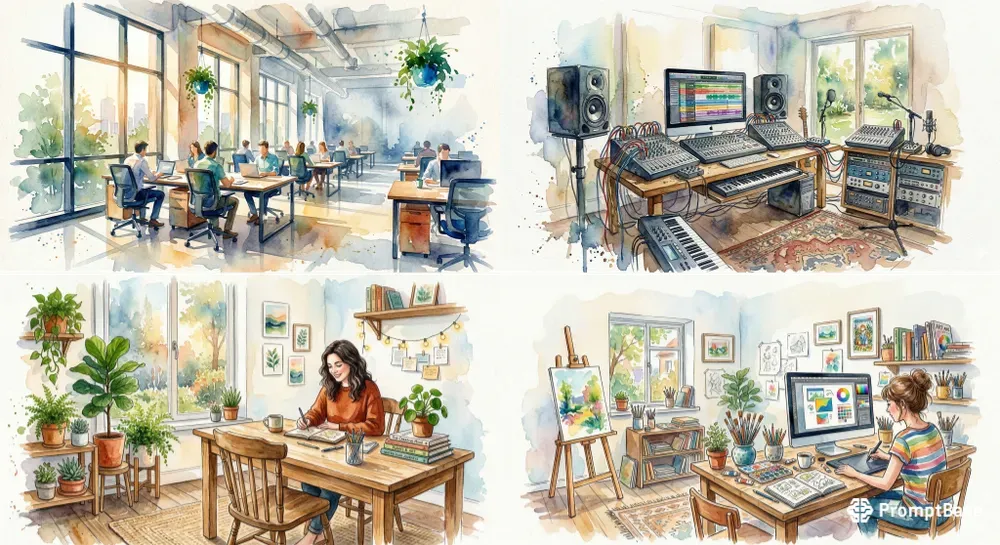 Watercolor Offices And Studios