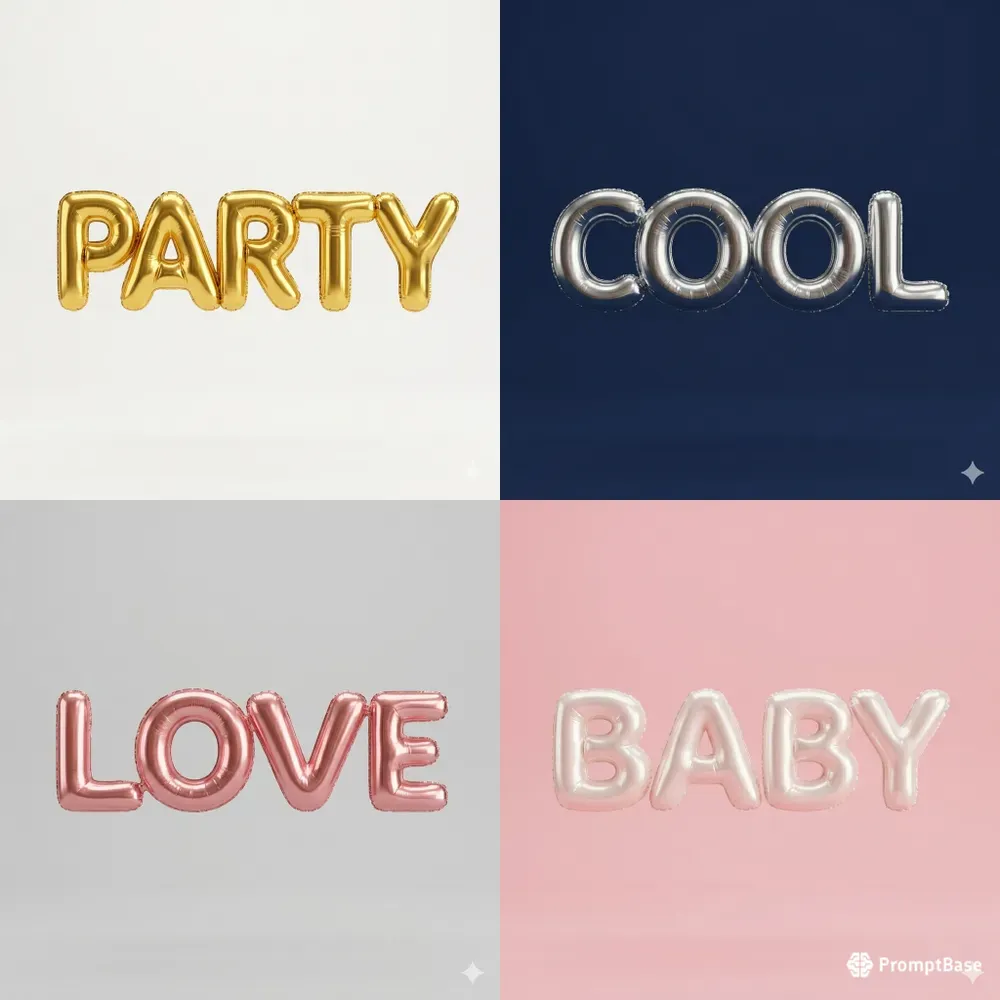 3D Inflated Balloon Letter Text Effects