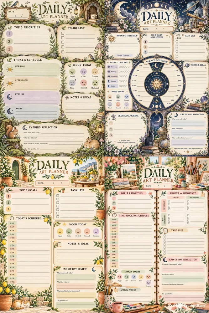 Daily Art Planner Printable Generator