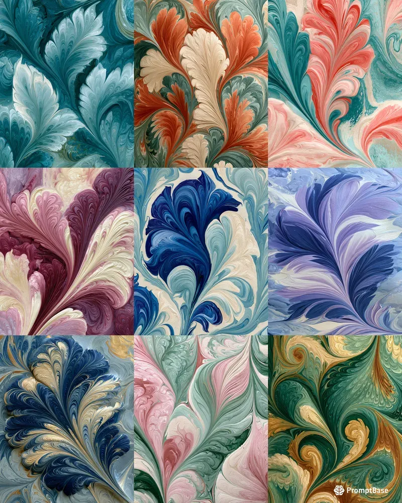 Turkish Ebru Inspired Patterns