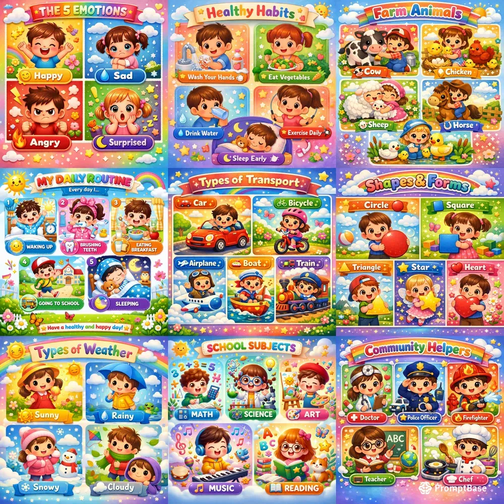 Whimsical Kids Learning Poster Generator