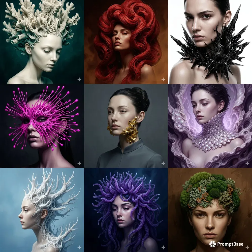 Biomorphic Surreal Sculptural Portraits