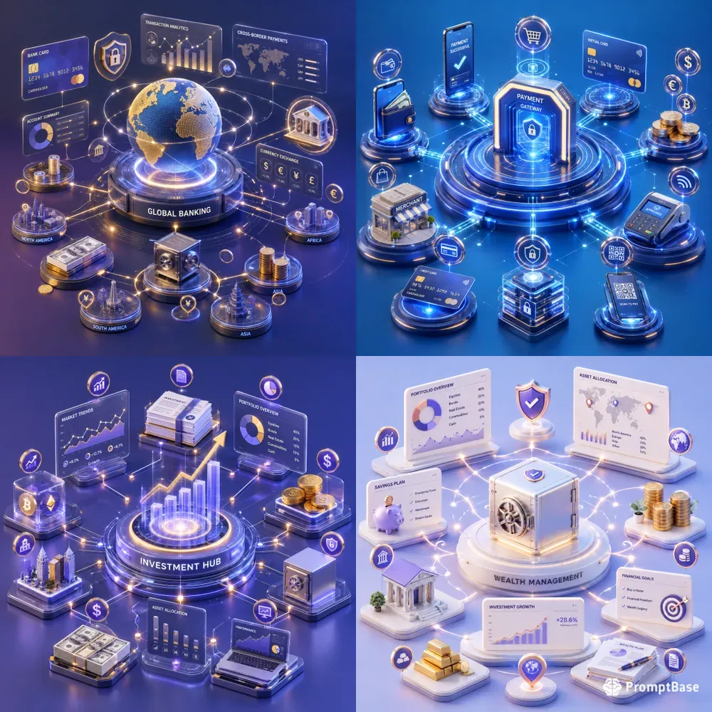 Global Finance Isometric Design Maps