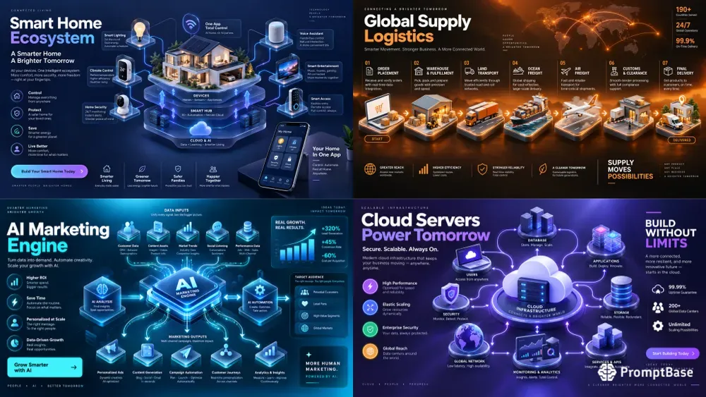 Futuristic Saas Automation Infographics