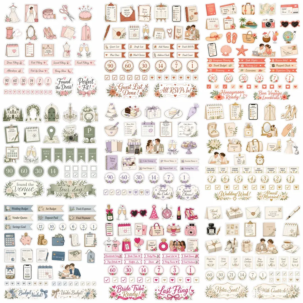 Wedding Planner Sticker Sheets