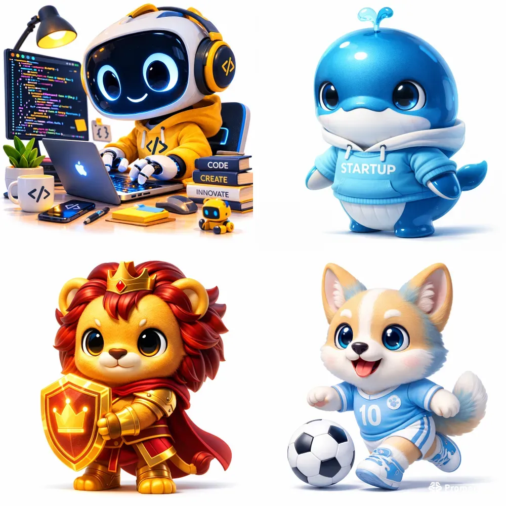 3D Startup Mascot Characters