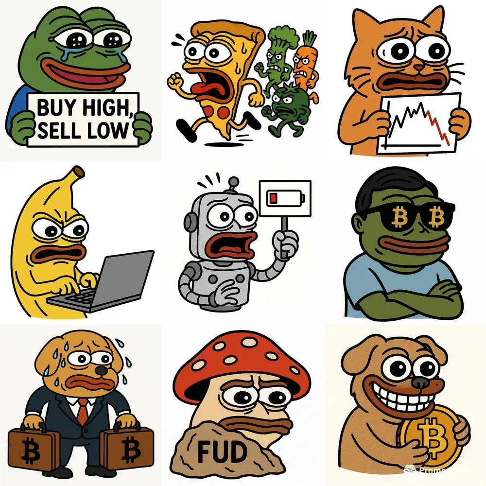 Meme Style Crypto Theme Stickers