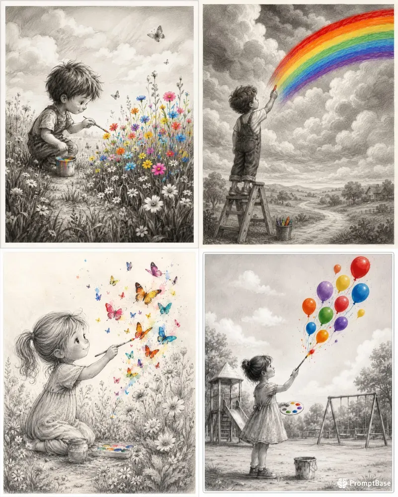 Color Splash Storybook Sketches