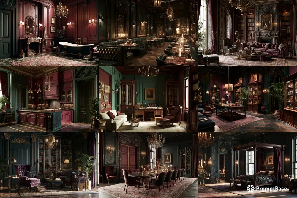 Dark Academia Interiors