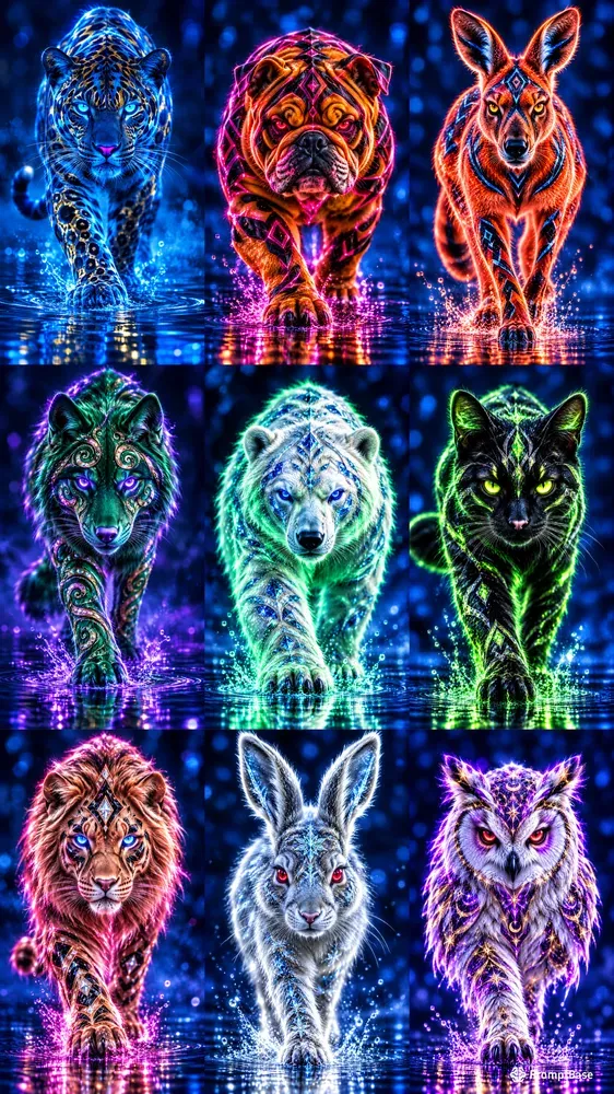 Ultra Detailed Glowing Animals