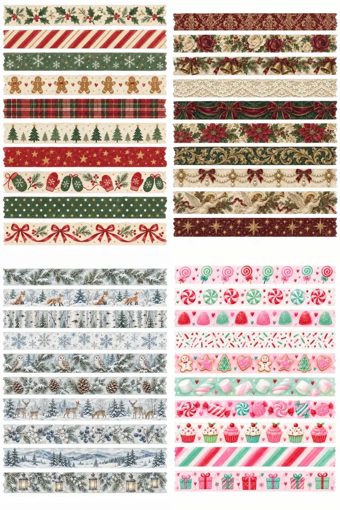 Printable Christmas Washi Tape Strips