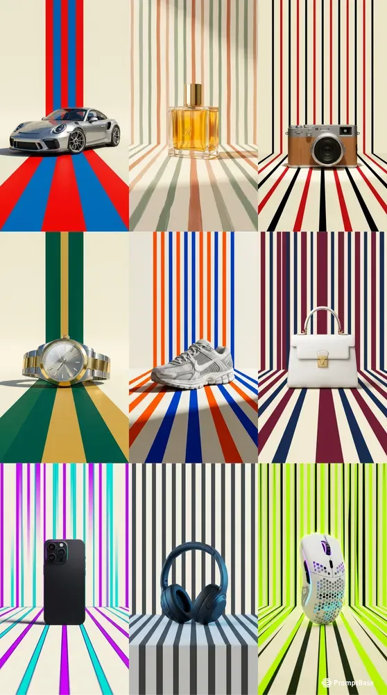 Minimalist Stripe 3D Product Stages