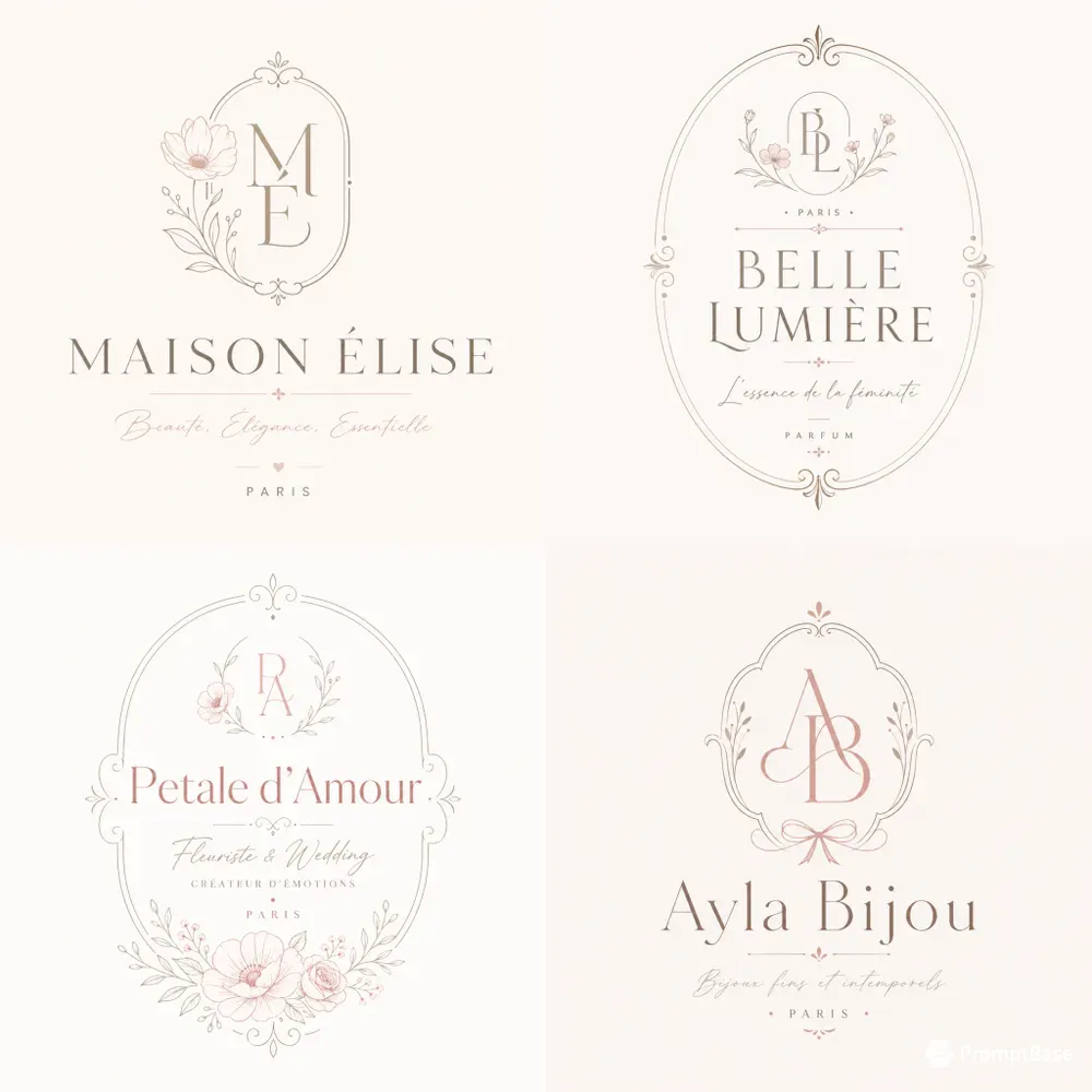 French Minimalist Logos For Luxury