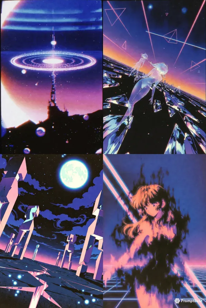 Synthwave Anime Illustrations