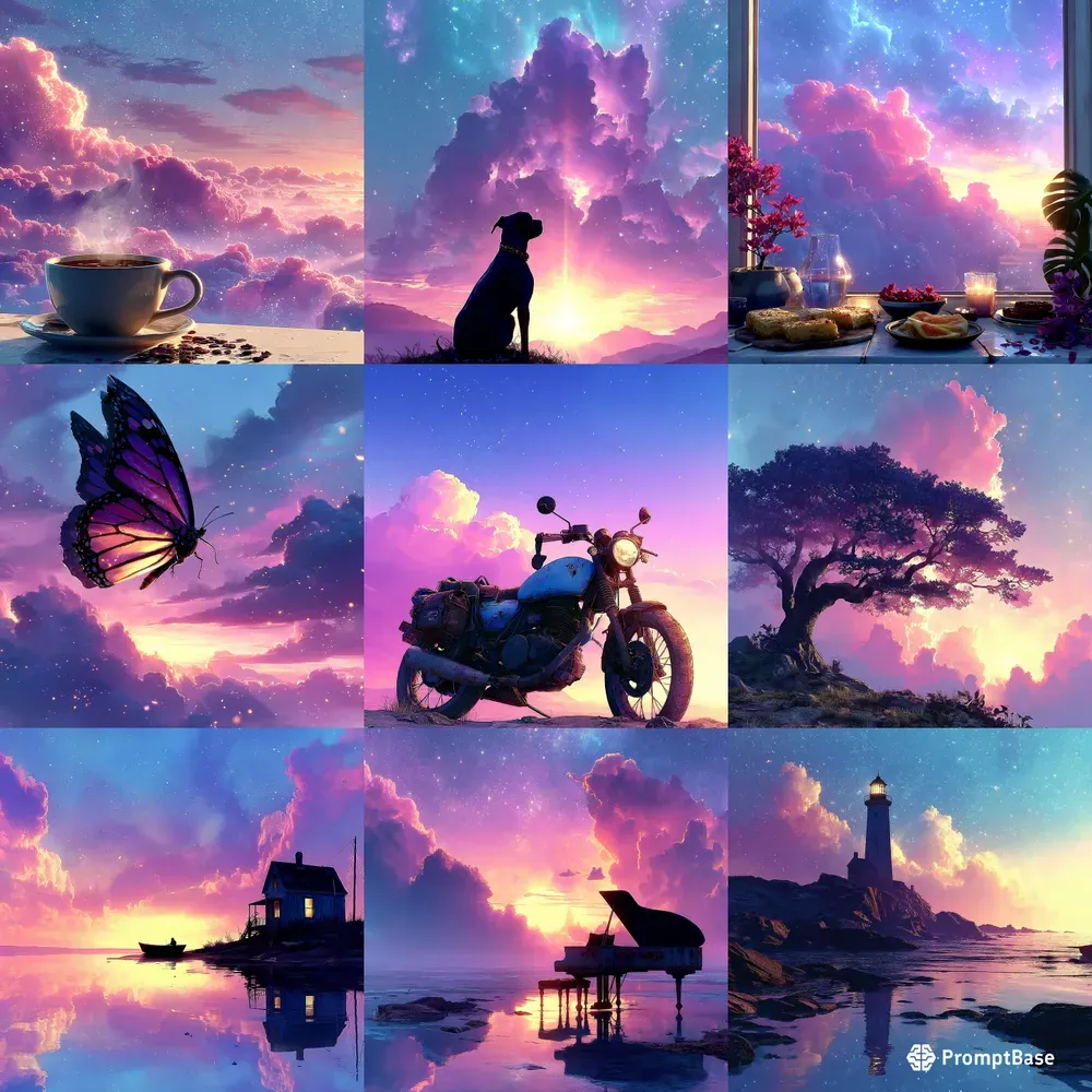 Lofi Anime Sunset Dream Paintings