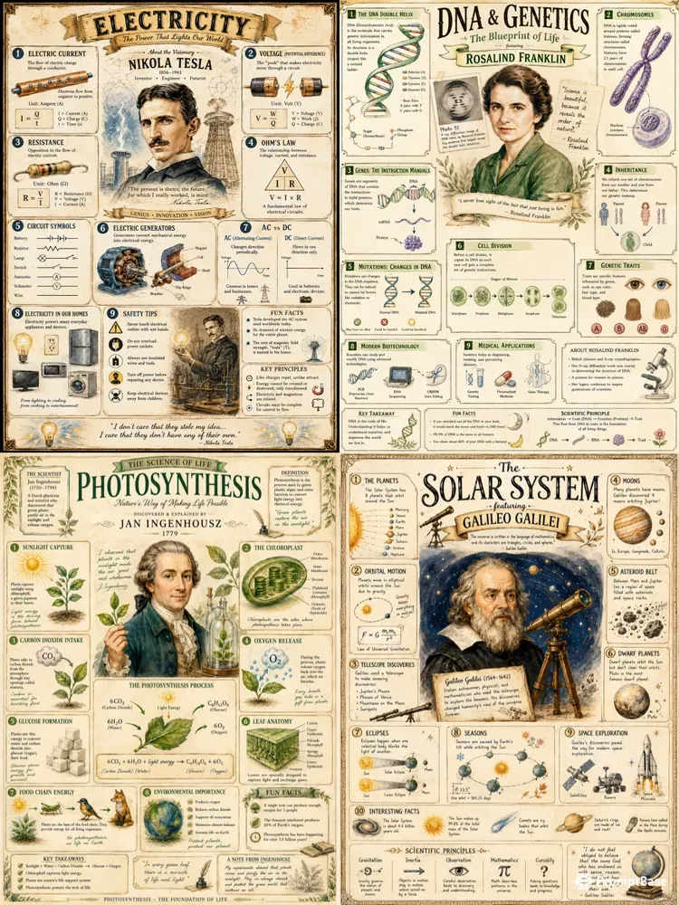 Cute Science Infographic Poster Kits