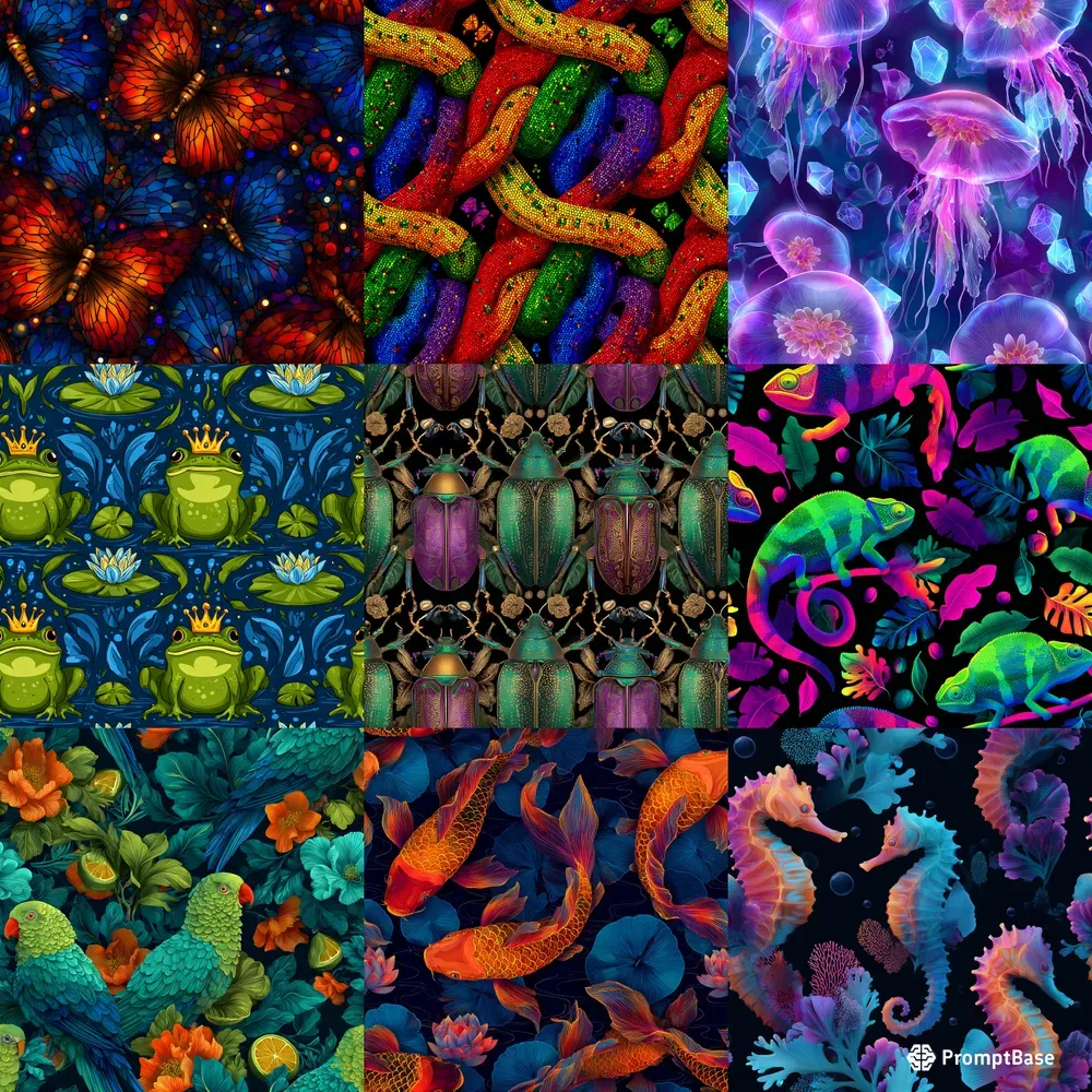 Vibrant Surreal Seamless Patterns