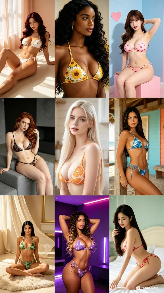 Printed Bikini Studio Girls