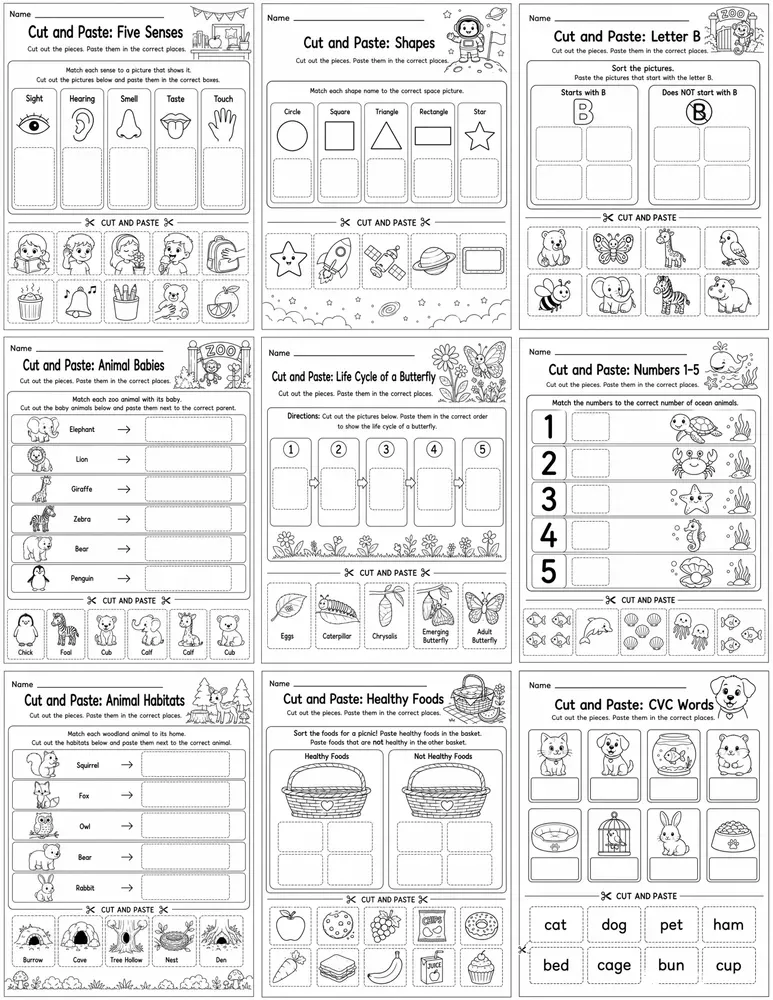 Cutandpaste Kids Worksheet Generator