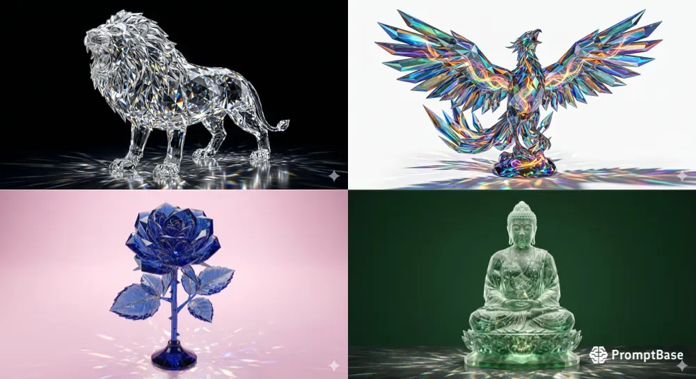 Premium Crystal Glass 3D Renders
