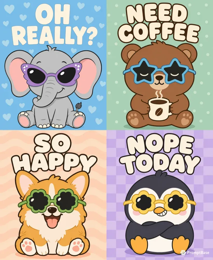 Cute Kawaii Animal Posters