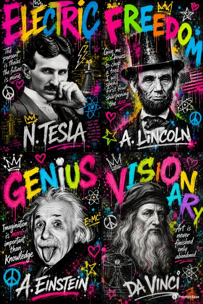 Historical Icon Graffiti Pop Art Designs