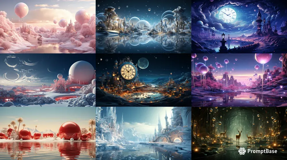 Surreal New Year Fantasy Scenes