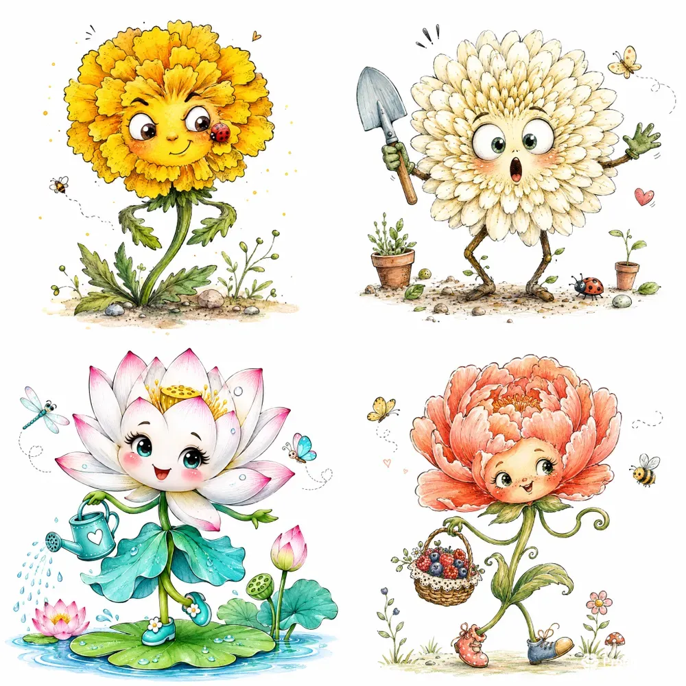 Whimsical Flower Friends