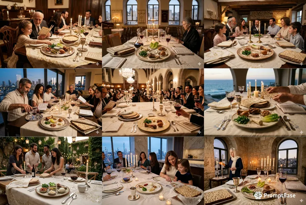 Passover Seder Table Scenes
