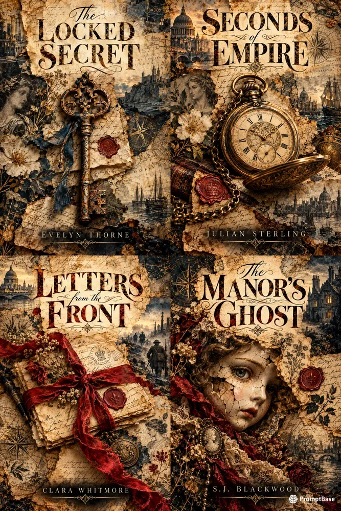 Vintage History Fiction Book Cover Art
