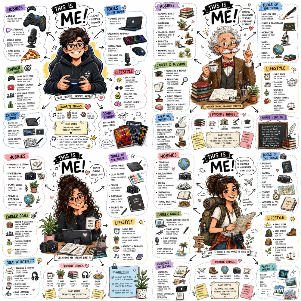 Sketchnote Selfie Character Packs