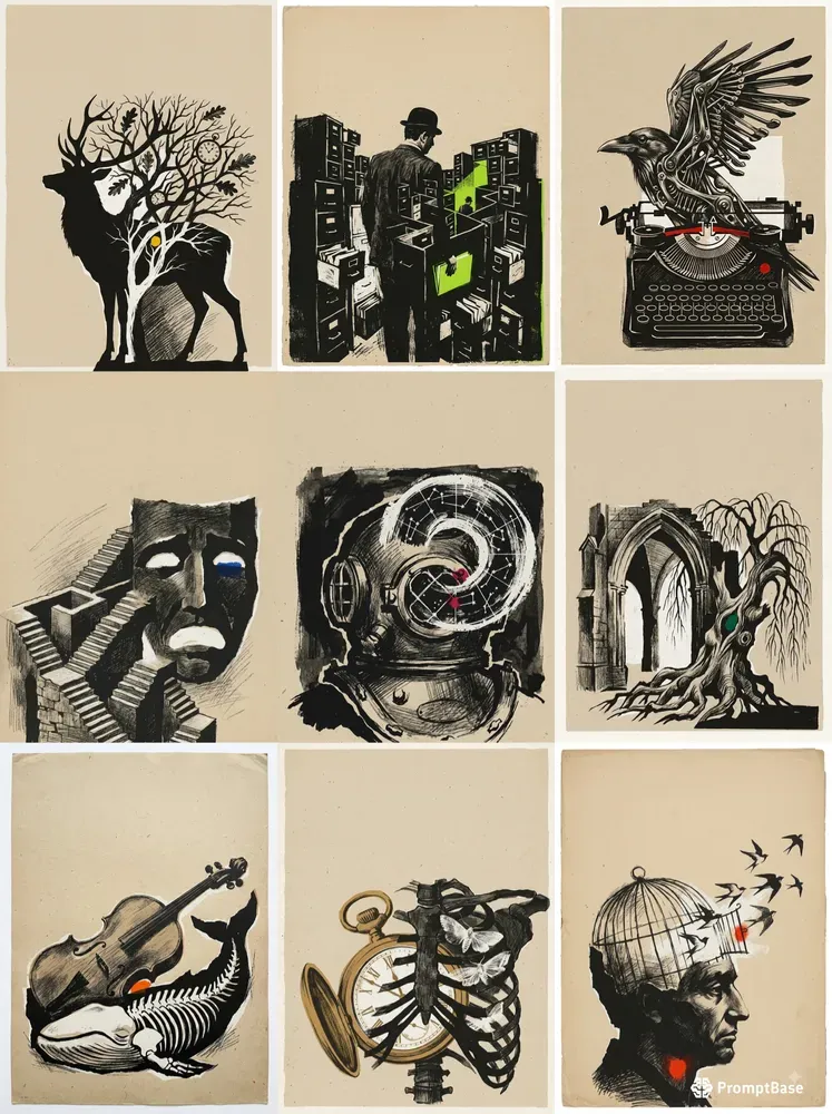 Polish Poster Surrealist Book Covers
