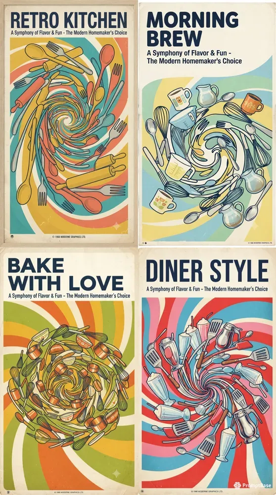 Retro Kitchen Pop Art Posters