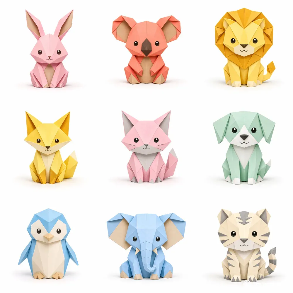 Cute Origami Animal Premium Templates