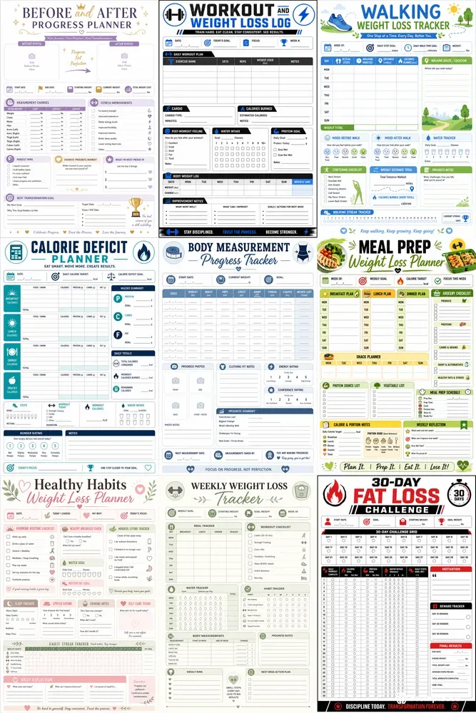 Fitness Weight Loss Planner Pages