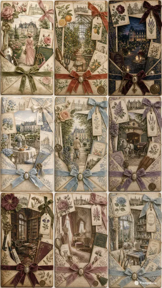 French Castle Journaling Card Ephemera