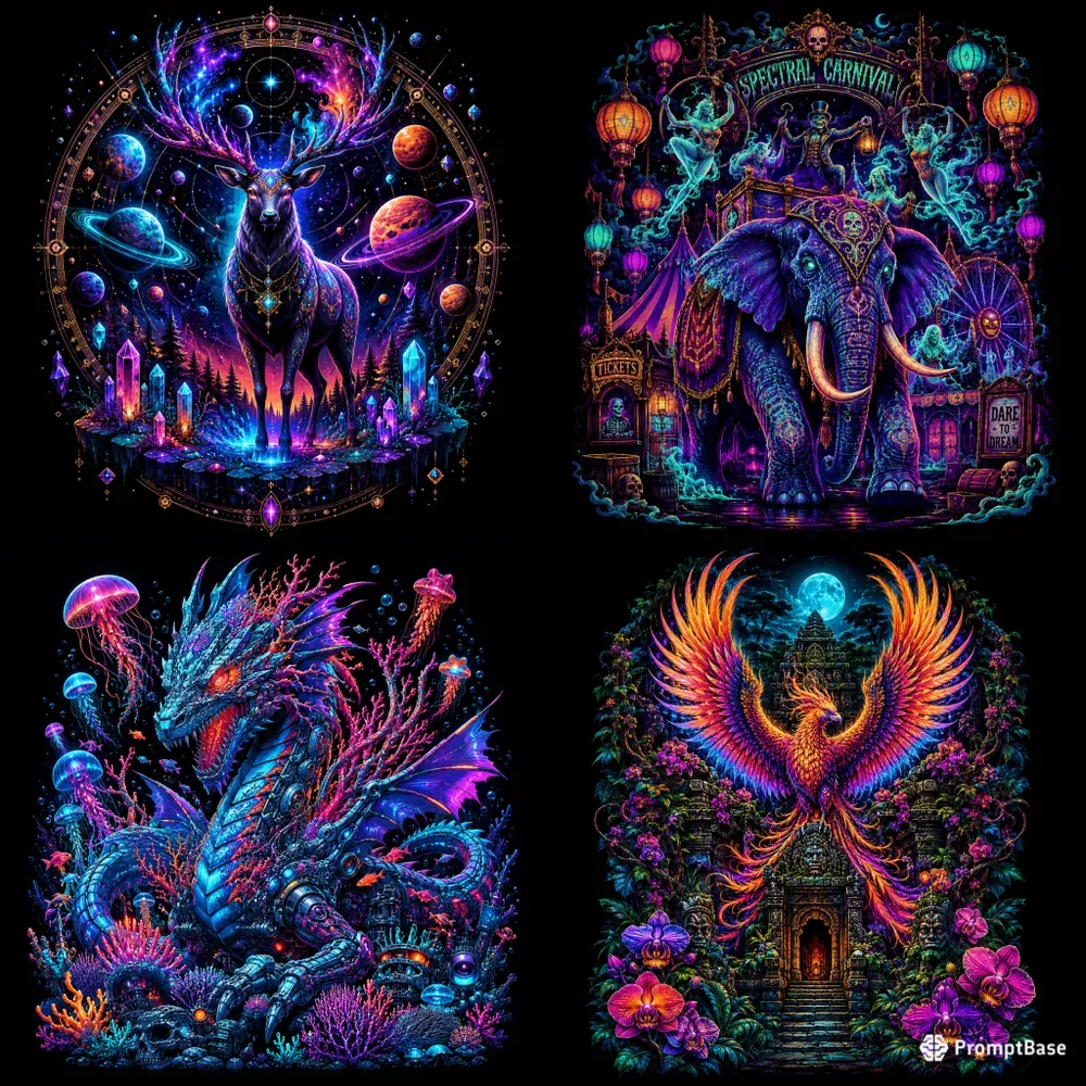 Neon Dark Fantasy Graphic Tee Generator