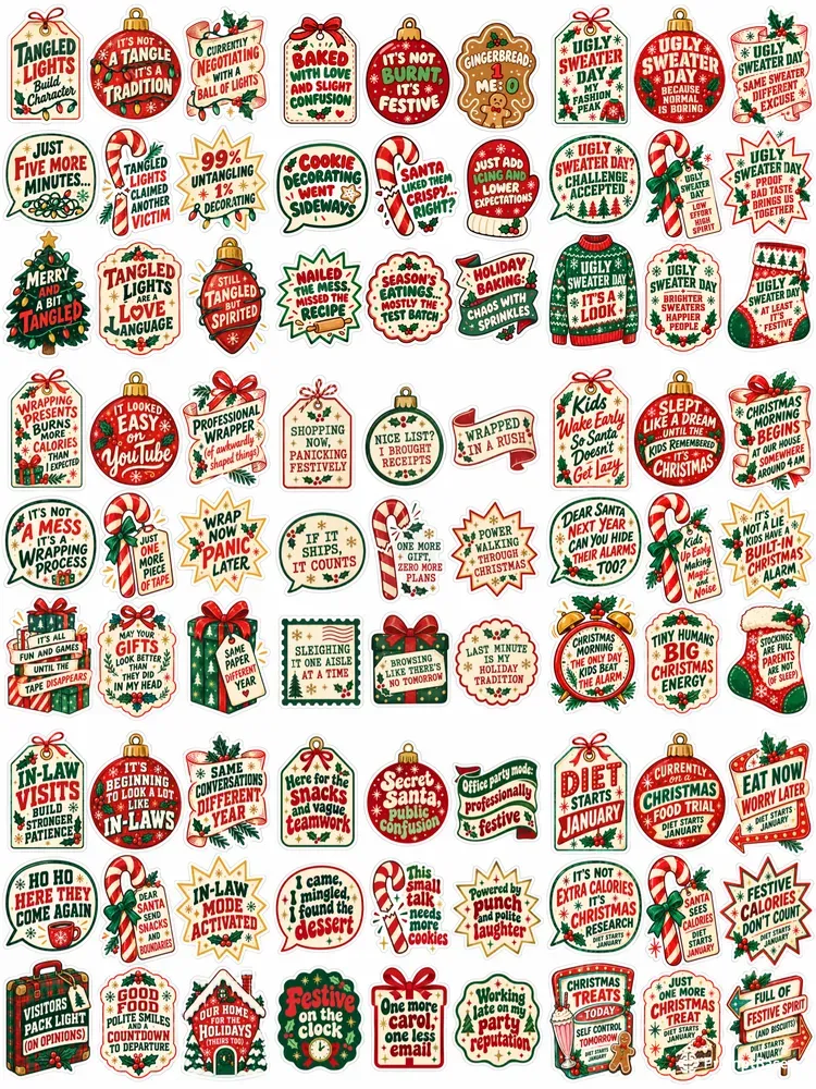 Snarky Christmas Sticker Sheets