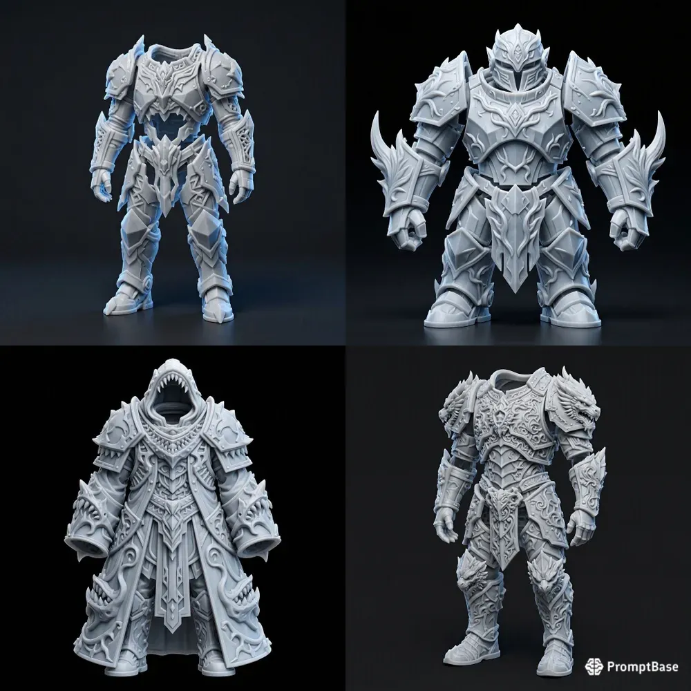 Matte Polymer Game Armor Set Generator