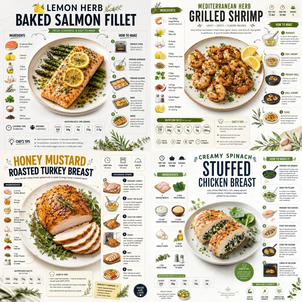 Minimal Recipe Infographics