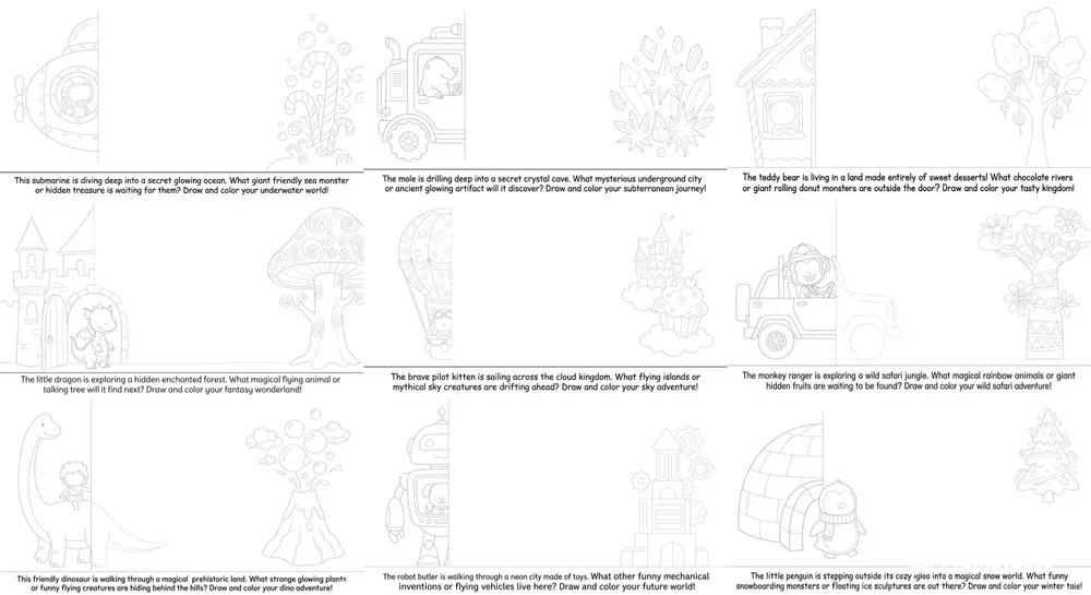 Interactive Story Coloring Pages For Kids