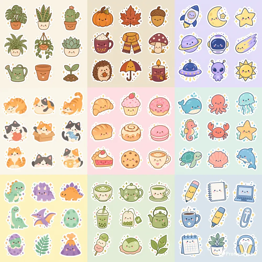 Kawaii Diecut Sticker Sheets