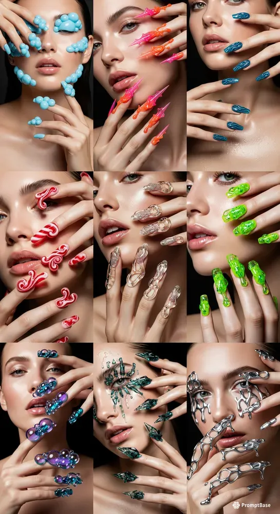 3D Liquid Nail Art Editorials