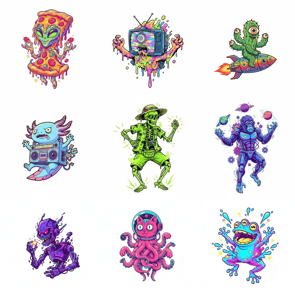 Psychedelic Pop Fusion Characters